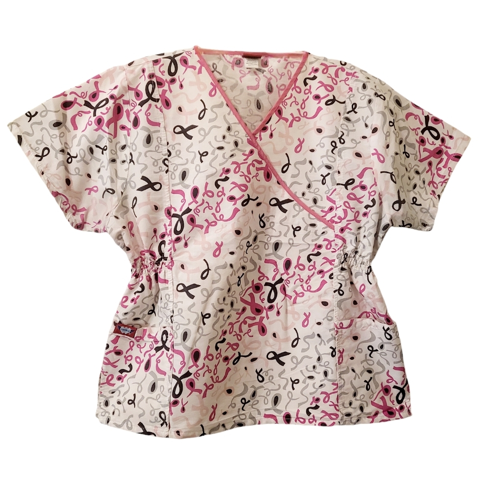 Breast cancer awareness scrub top